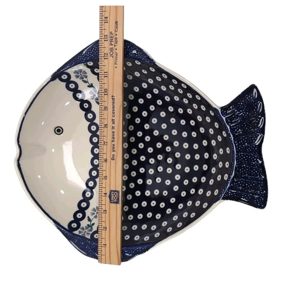 Polish Pottery Fish Serving Platter Hand Made Manufaktura Boleslawiec Poland NEW